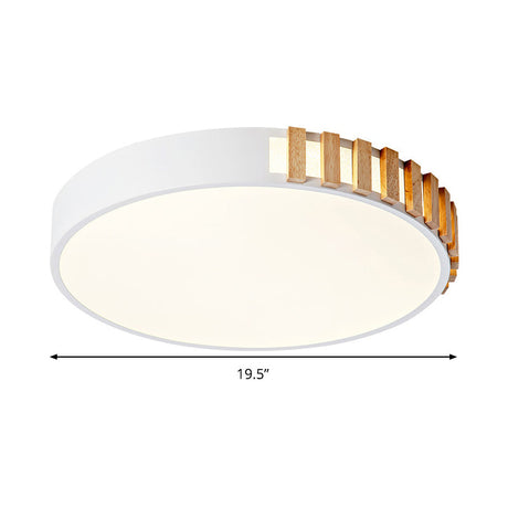 Nordic Led White Flushmount Ceiling Lamp - 16/19.5 Metal Ring Mount For Living Room