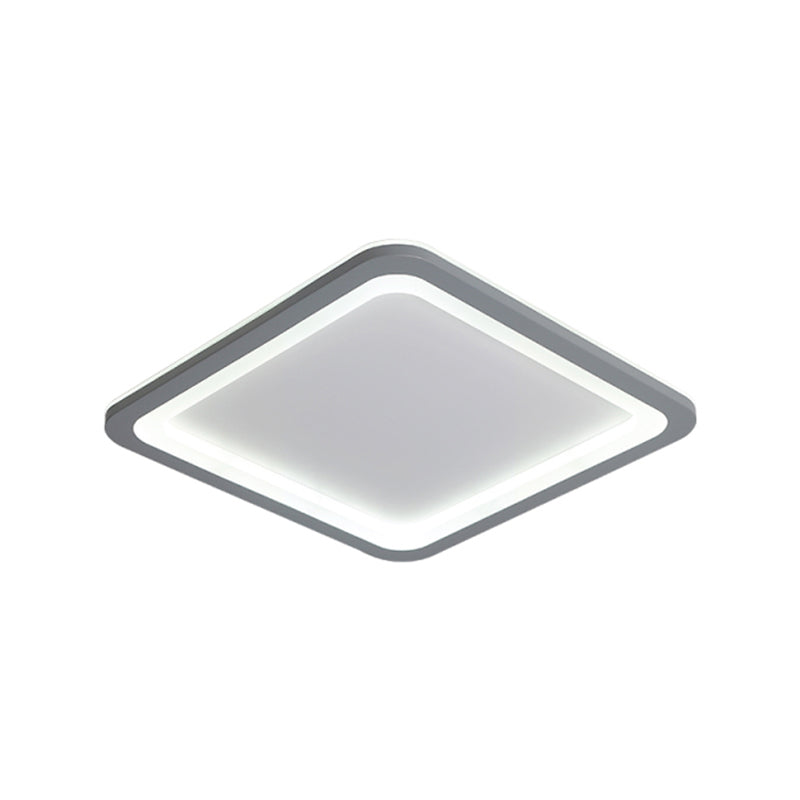 10’/14.5’/19’ Modern Style Grey Square Box Flush Light Acrylic Led Ceiling Lamp – Warm/White