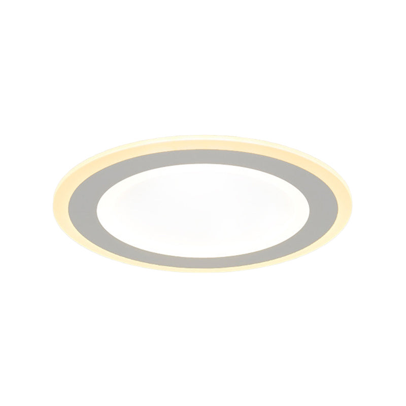 Minimalist Round Flush Mount Led Ceiling Light - Super Thin White Acrylic Warm/White 16/20.5