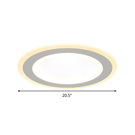 Minimalist Round Flush Mount Led Ceiling Light - Super Thin White Acrylic Warm/White 16/20.5