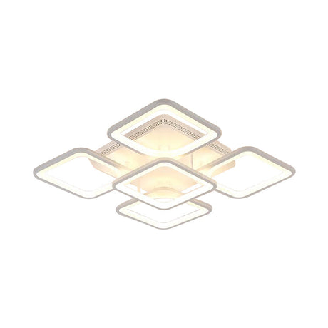23.5/27 Led Bedroom Ceiling Light Semi Flush Mount Fixture With Acrylic Shade In Warm/White
