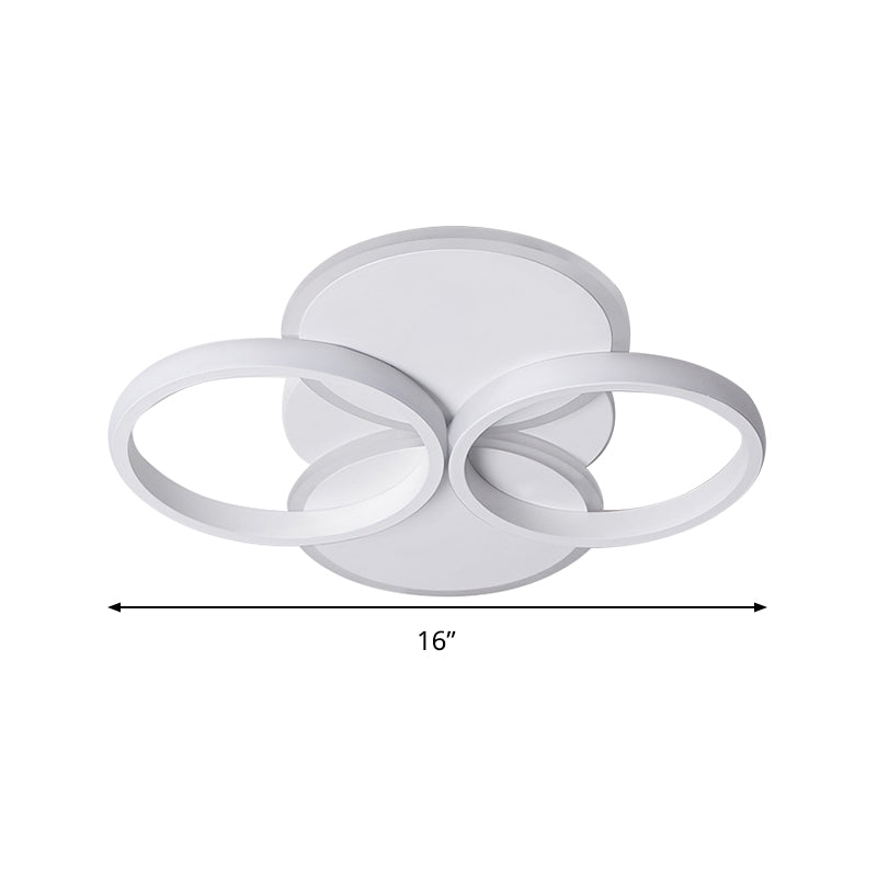 Simple Led Ceiling Mount Lighting Fixture In Warm/White Light With Acrylic Ring - Black/White