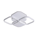 Modern Led Rhombus Ceiling Light In White/Black 16/19.5 Wide Flush Mount Acrylic Lamp