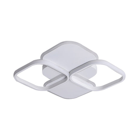 Modern Led Rhombus Ceiling Light In White/Black 16/19.5 Wide Flush Mount Acrylic Lamp