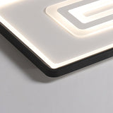 Dual Rectangle Flush Nordic Style Black Metal Light - 35.5’/43’ Width Warm/White Stepless