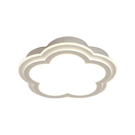 Simple Cloud Shade Led Ceiling Light - White Acrylic Flush Mount Lamp (16/19.5/23.5) Warm/White