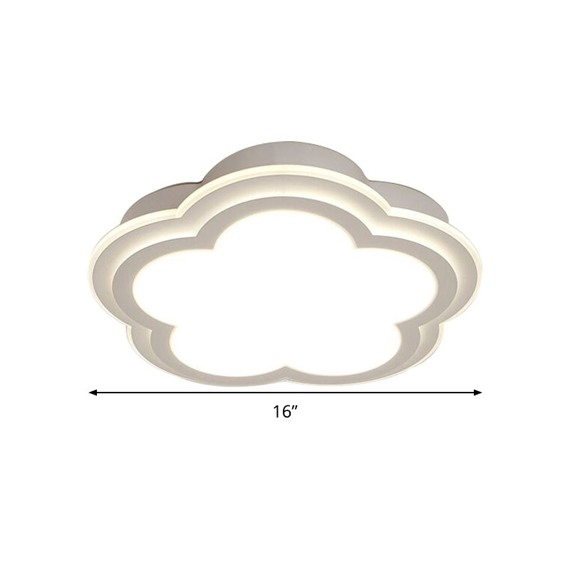 Simple Cloud Shade Led Ceiling Light - White Acrylic Flush Mount Lamp (16’/19.5’/23.5’) Warm/White