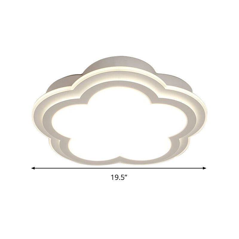 Simple Cloud Shade Led Ceiling Light - White Acrylic Flush Mount Lamp (16/19.5/23.5) Warm/White