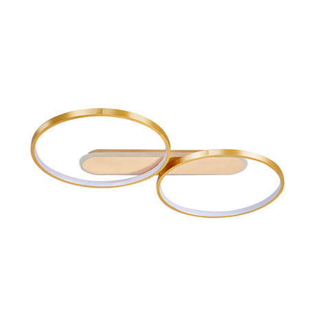 Modern Acrylic Led Gold Flush Mount Ceiling Light With Halo-Like Ring Design In Warm/White 22.5/31