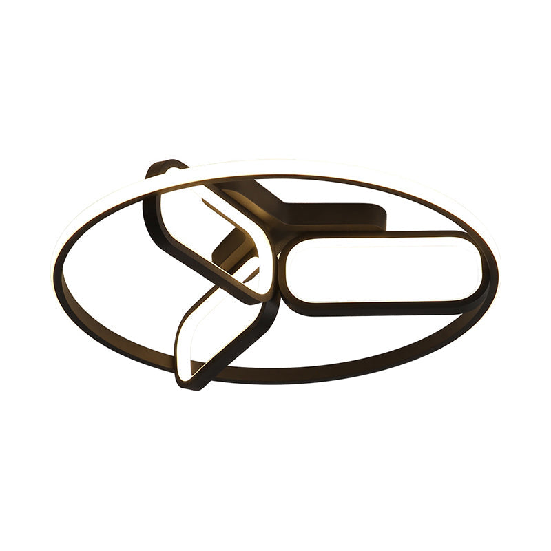 Modern Acrylic Circular Flush Light: 18’/21.5’ Wide Led Bedroom Ceiling Mount Lamp In