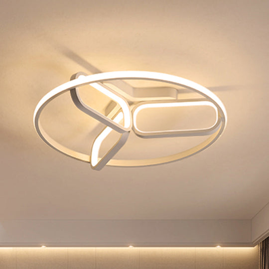 Modern Acrylic Circular Flush Light: 18’/21.5’ Wide Led Bedroom Ceiling Mount Lamp In