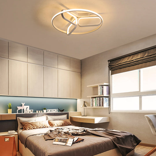 Modern Acrylic Circular Flush Light: 18’/21.5’ Wide Led Bedroom Ceiling Mount Lamp In