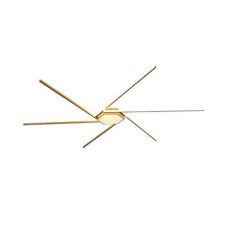 Modern Gold Led Ceiling Mounted Flush Mount Lamp With Acrylic Shade - 69/82.5W Linear