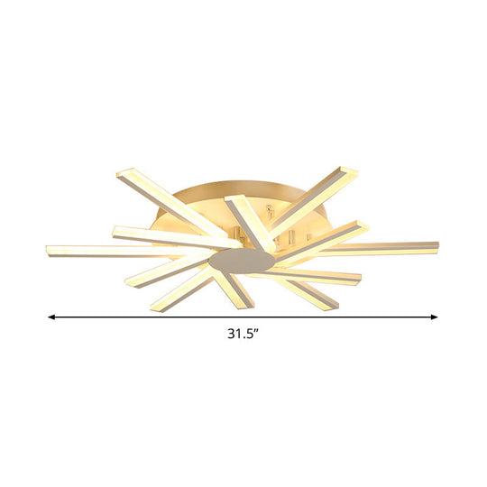 31.5’/39’ Led Living Room Ceiling Light White Semi Flush Fixture With Spiral Acrylic Shade In