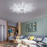 31.5/39 Led Living Room Ceiling Light White Semi Flush Fixture With Spiral Acrylic Shade In