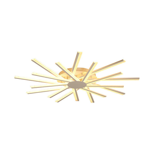 31.5’/39’ Led Living Room Ceiling Light White Semi Flush Fixture With Spiral Acrylic Shade In