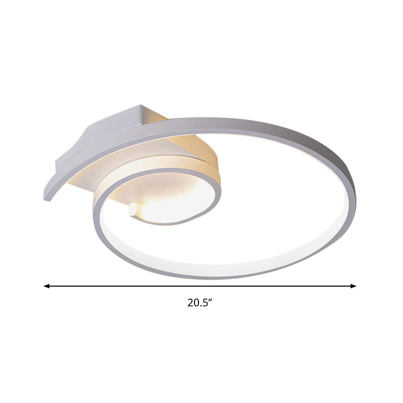 Ultra-Slim Curled Metal Led Flush Mount Ceiling Light - 16.5’’/20.5’’ Width Modern Style