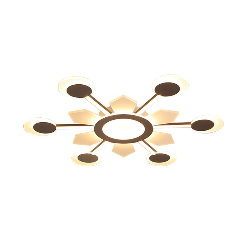 25’/31.5’ W Coffee Floral Flush Led Ceiling Light - Modernist Acrylic Flushmount Super Thin