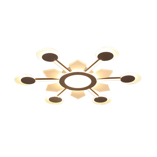 25’/31.5’ W Coffee Floral Flush Led Ceiling Light - Modernist Acrylic Flushmount Super Thin