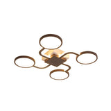 Contemporary Acrylic Led Ceiling Lamp - Flush Mount 4/5 - Head Dark Coffee Warm/White Light