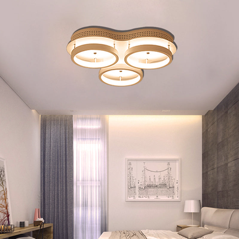 Modern Triangular Flush Led Ceiling Light With Warm/White Acrylic Lighting