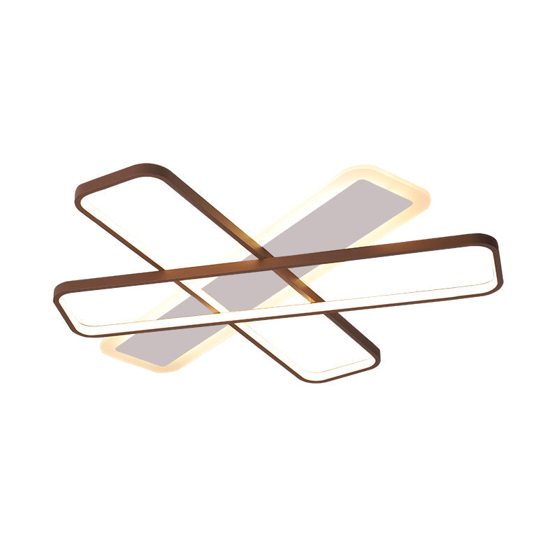 Modern Coffee Overlapped Ceiling Flush Lamp 23.5/39 - Super Thin Acrylic Warm/White Led