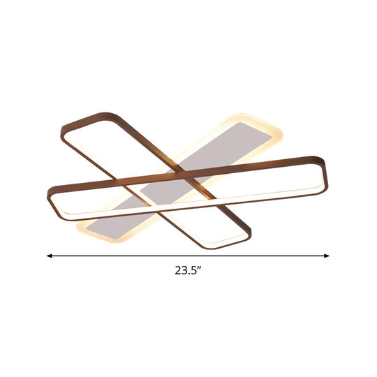 Modern Coffee Overlapped Ceiling Flush Lamp 23.5/39 - Super Thin Acrylic Warm/White Led