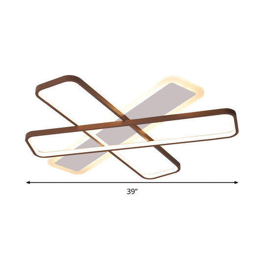 Modern Coffee Overlapped Ceiling Flush Lamp 23.5/39 - Super Thin Acrylic Warm/White Led