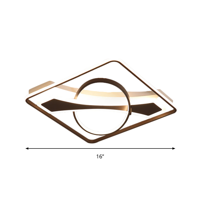 Contemporary Acrylic Ceiling Light: Led Flush Mount Lamp In Warm/White Light Square/Rectangular