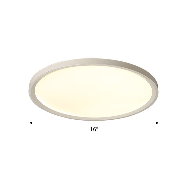 Minimalist White Disc Flush Light - Super Thin Acrylic Led Ceiling Lamp 16/19.5/23.5 Dia Warm/White