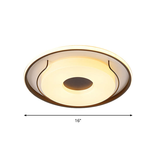 Nordic Style Led Acrylic Flushmount Lighting - 16’/19.5’ Dia White Round Ceiling Flush Light