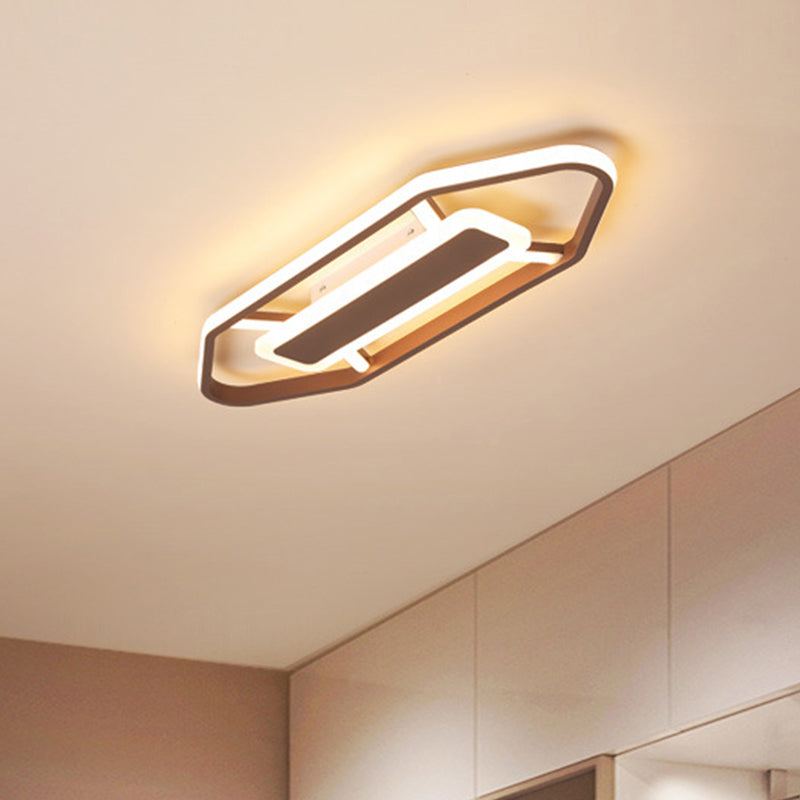 Minimalist Coffee Pencil Shape Ceiling Light - Led Metal Flush Mount Lighting (23.5/31.5/39)