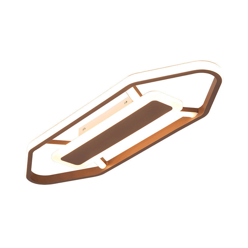 Minimalist Coffee Pencil Shape Ceiling Light - Led Metal Flush Mount Lighting (23.5/31.5/39)