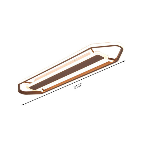 Minimalist Coffee Pencil Shape Ceiling Light - Led Metal Flush Mount Lighting (23.5/31.5/39)