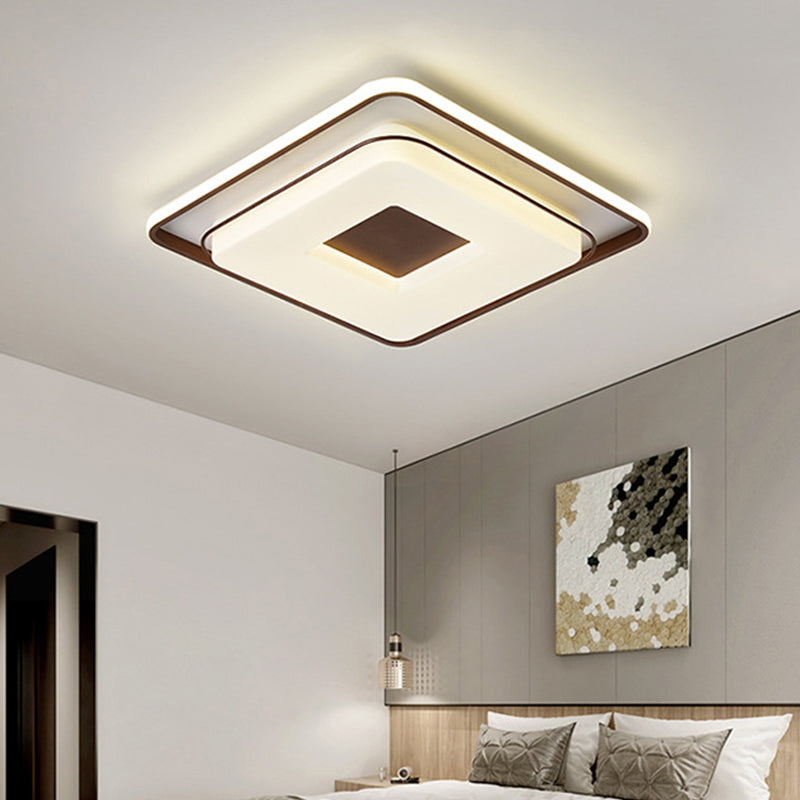 16/19.5 Minimalist Square Ceiling Mount Led Light In Warm/White With Acrylic Cover White / 16 Warm