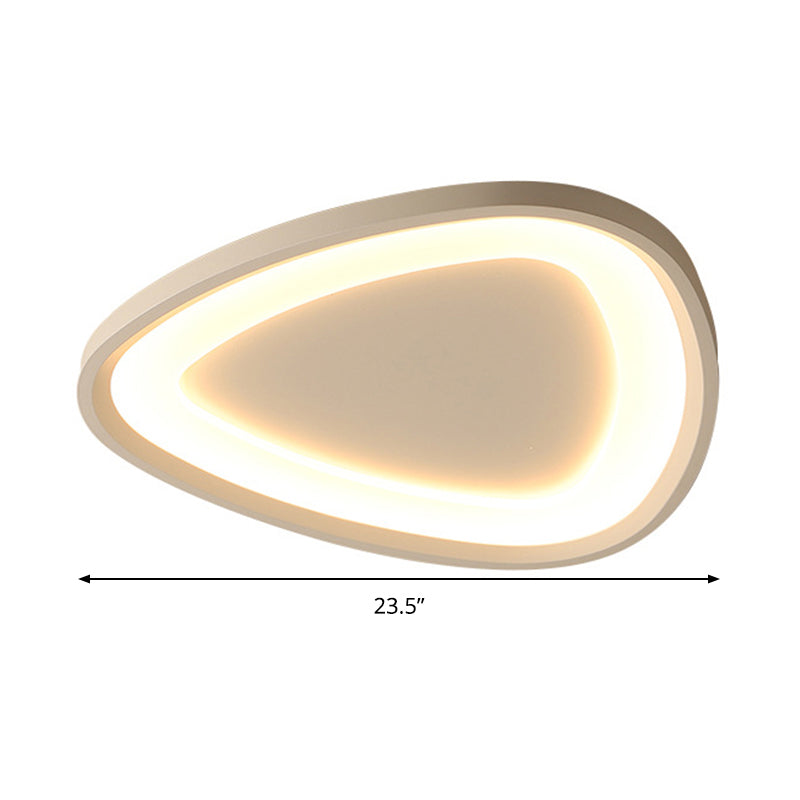 Modern Triangle Ceiling Mount Light - 18’/23.5’ W Stylish Metal Led Flush Lighting Warm/White