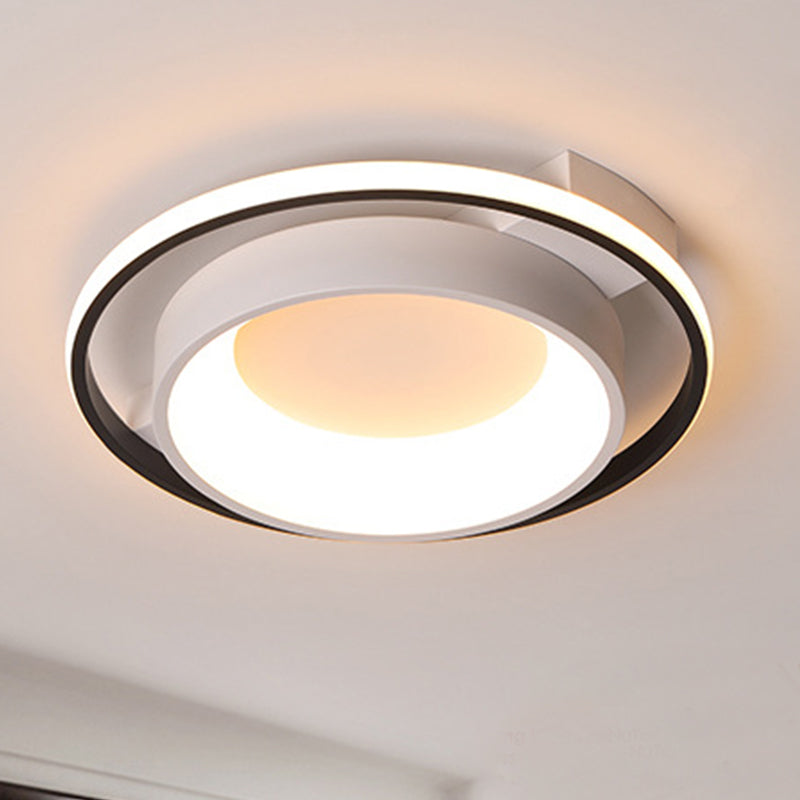 Modernist Style Metallic Dish Ceiling Lamp - 16/19.5 Dia Led Flush Mount In Warm/White Light