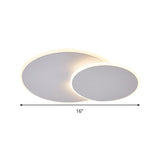 Minimalist Round Acrylic Ceiling Light - 16/19.5 Wide Led Flush Mount In Warm/White White/Coffee