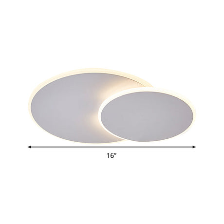 Minimalist Round Acrylic Ceiling Light - 16/19.5 Wide Led Flush Mount In Warm/White White/Coffee