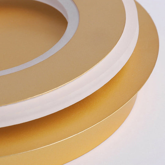 Modern Gold Flushmount Ceiling Light With Warm/White Led - Square Or Round Shape