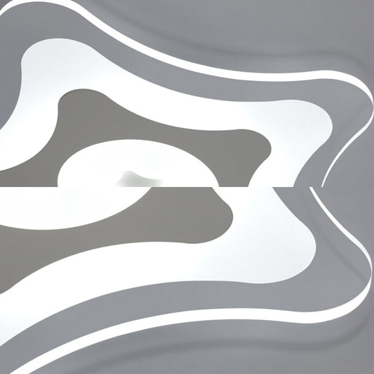 Simple Acrylic Led Flush Ceiling Light With Five - Pointed Star Design - Warm/White/3 Color