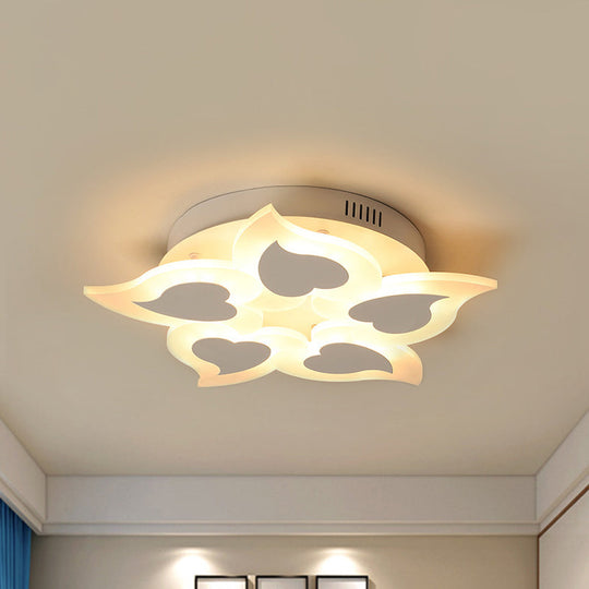 Simple Heart Acrylic Led Ceiling Light With Remote Dimming - Warm/White 18/23 Wide