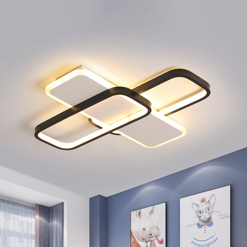Modern Led Metal Ceiling Light With Stepless Dimming And Remote Control - Black/White Warm/Cool