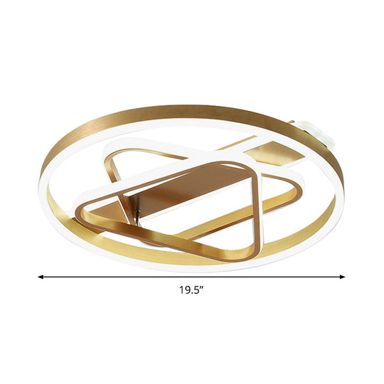 Postmodern Gold Triangle Acrylic Led Ceiling Light - Warm White/Remote Dimming