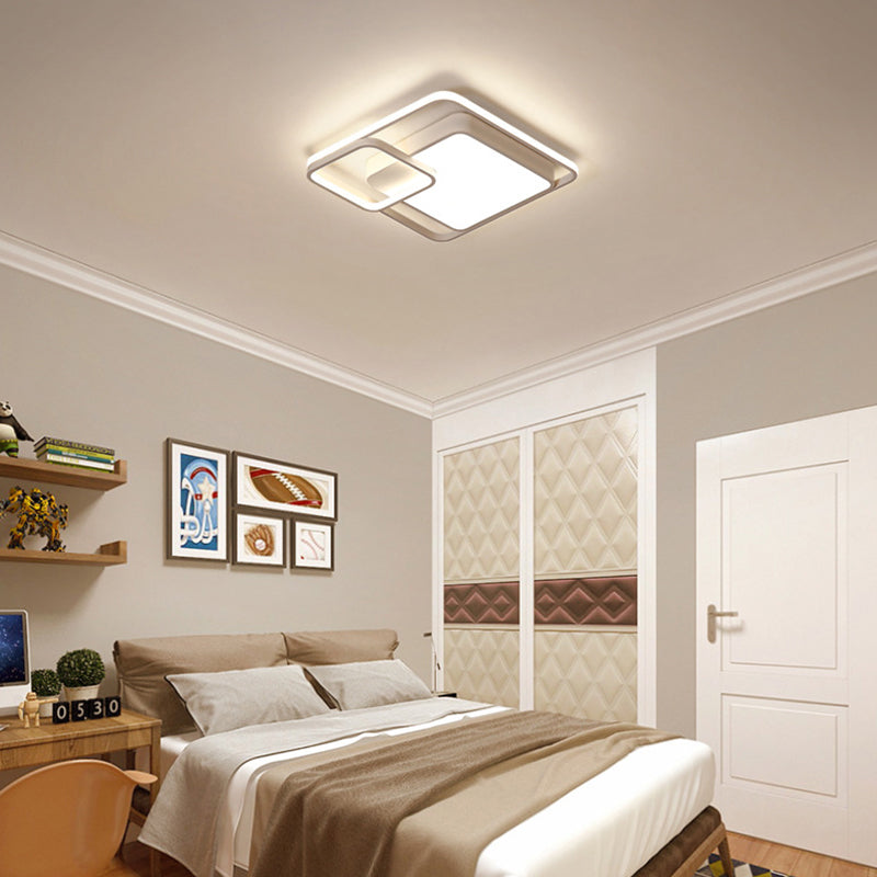 16-35.5’ W Modern White Rectangle Ceiling Light With High Penetrated Acrylic Led - Flushmount In