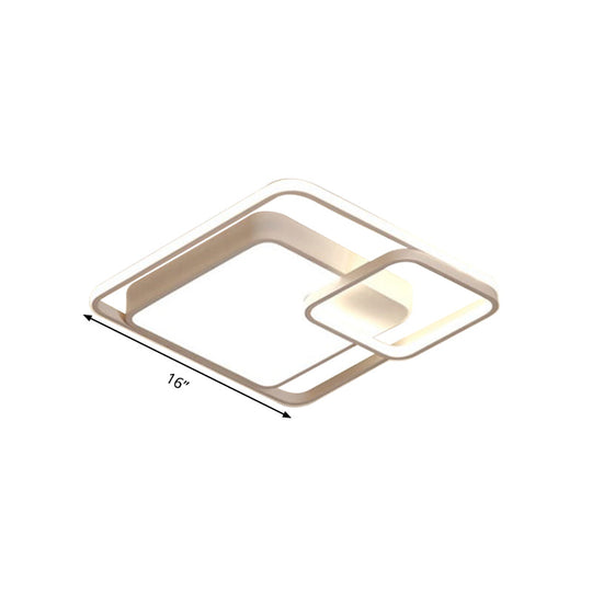 16-35.5’ W Modern White Rectangle Ceiling Light With High Penetrated Acrylic Led - Flushmount In
