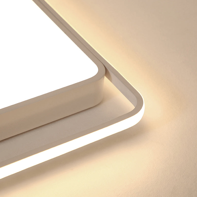 16-35.5’ W Modern White Rectangle Ceiling Light With High Penetrated Acrylic Led - Flushmount In