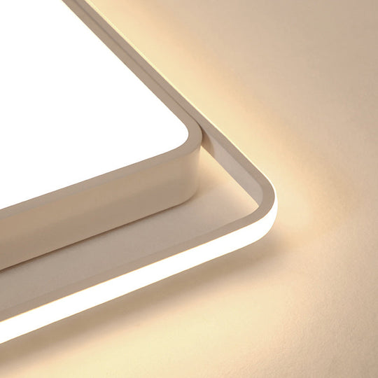 16-35.5’ W Modern White Rectangle Ceiling Light With High Penetrated Acrylic Led - Flushmount In