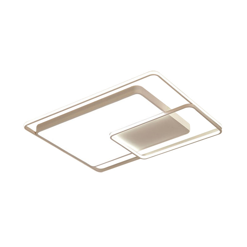 16-35.5’ W Modern White Rectangle Ceiling Light With High Penetrated Acrylic Led - Flushmount In