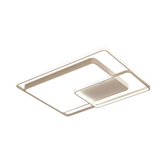 16-35.5’ W Modern White Rectangle Ceiling Light With High Penetrated Acrylic Led - Flushmount In